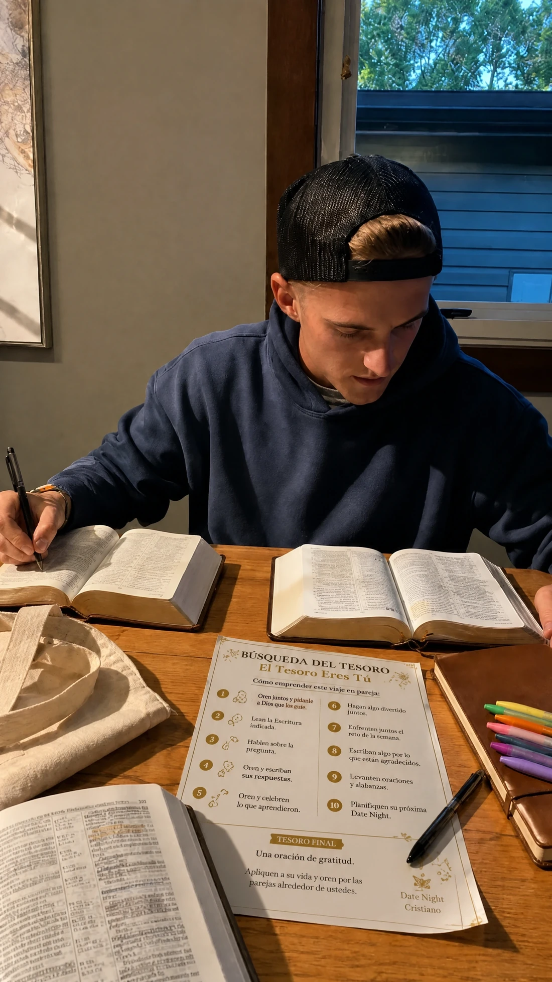 Búsqueda del Tesoro sobre una Biblia abierta